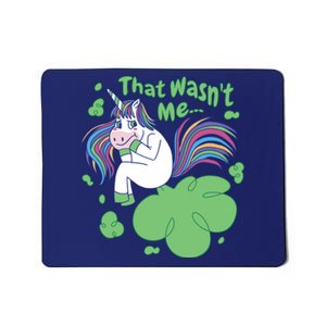 That Wasn't Me Funny Unicorn Farting Mousepad