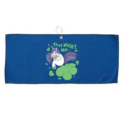 That Wasn't Me Funny Unicorn Farting Large Microfiber Waffle Golf Towel
