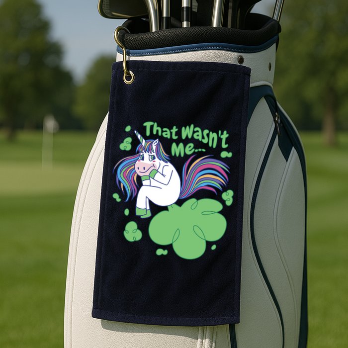 That Wasn't Me Funny Unicorn Farting Golf Towel