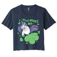 That Wasn't Me Funny Unicorn Farting Crop Top