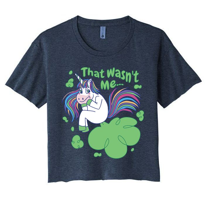 That Wasn't Me Funny Unicorn Farting Crop Top