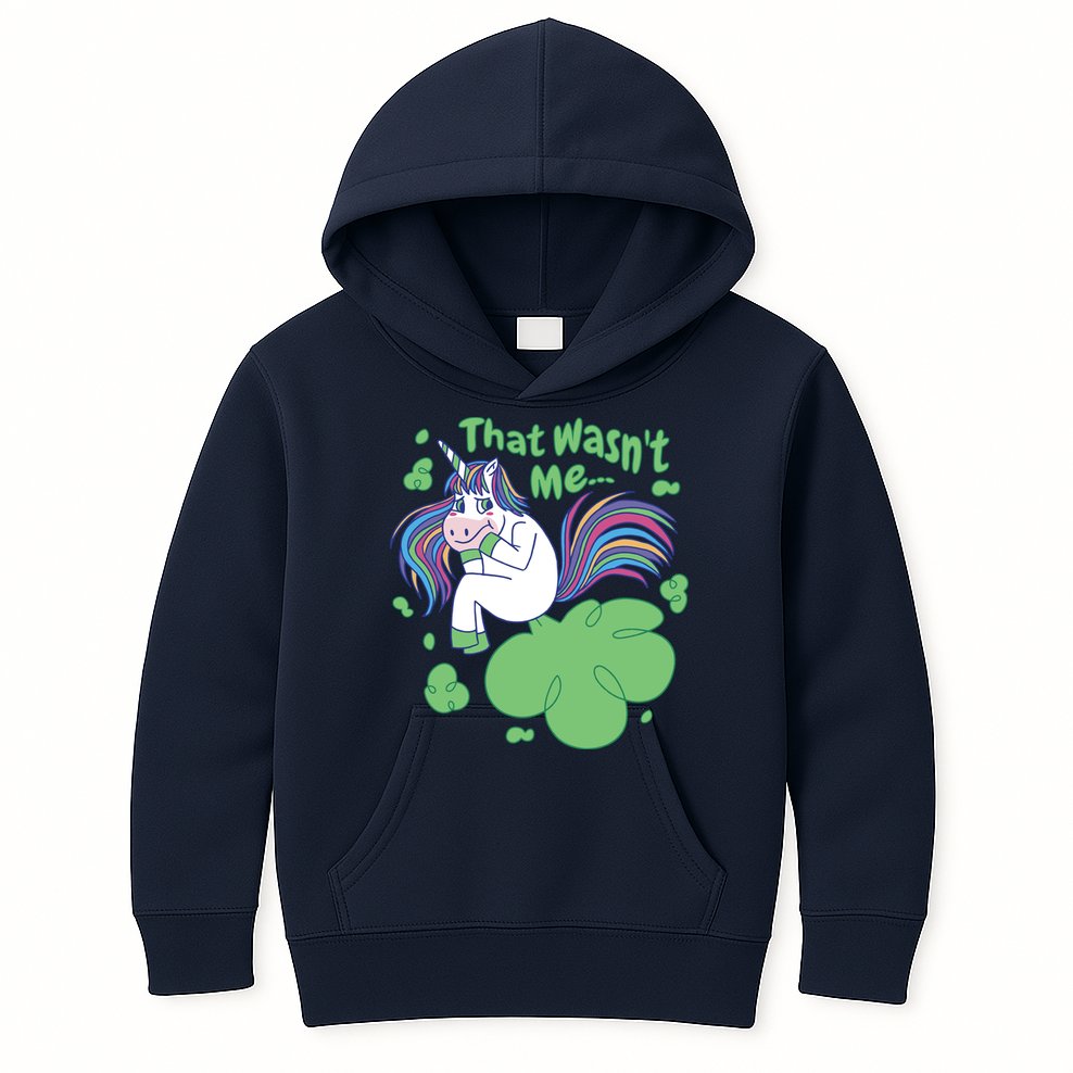 That Wasn't Me Funny Unicorn Farting Kids Hoodie