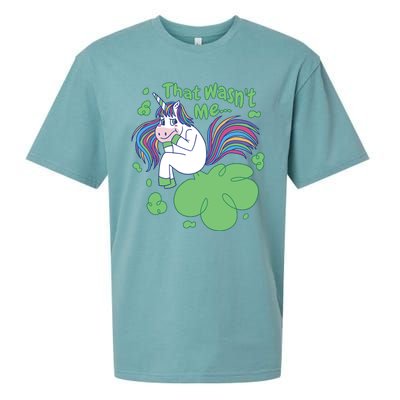 That Wasn't Me Funny Unicorn Farting Sueded Cloud Jersey T-Shirt