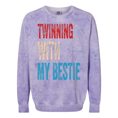 Twinning With My Bestie Spirit Week Twin Day Best Friend Colorblast Crewneck Sweatshirt