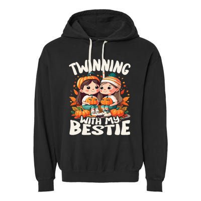 Twinning With My Bestie Spirit Week Twin Day Best Friend 70s Garment-Dyed Fleece Hoodie