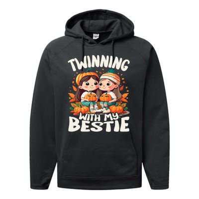 Twinning With My Bestie Spirit Week Twin Day Best Friend 70s Performance Fleece Hoodie