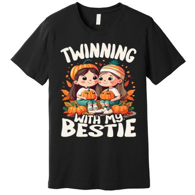 Twinning With My Bestie Spirit Week Twin Day Best Friend 70s Premium T-Shirt