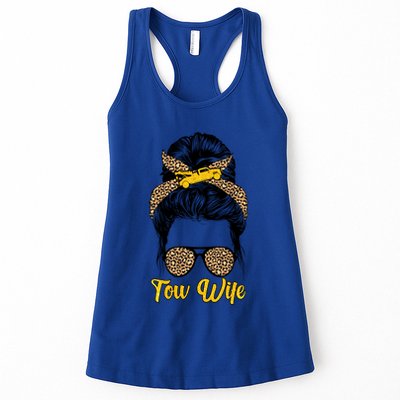 Tow Wife Messy Bun Tow Truck Wife Of A Tow Truck Driver Gift Womens Tank Top