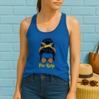 Tow Wife Messy Bun Tow Truck Wife Of A Tow Truck Driver Gift Womens Tank Top