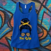 Tow Wife Messy Bun Tow Truck Wife Of A Tow Truck Driver Gift Womens Tank Top