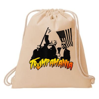 Trump Wrestling Meme Fake News Network Trump Mania Painting Drawstring Bag