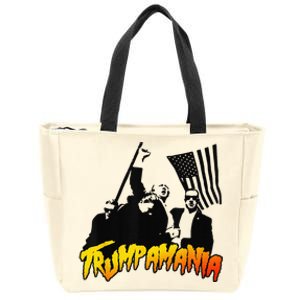 Trump Wrestling Meme Fake News Network Trump Mania Painting Zip Tote Bag