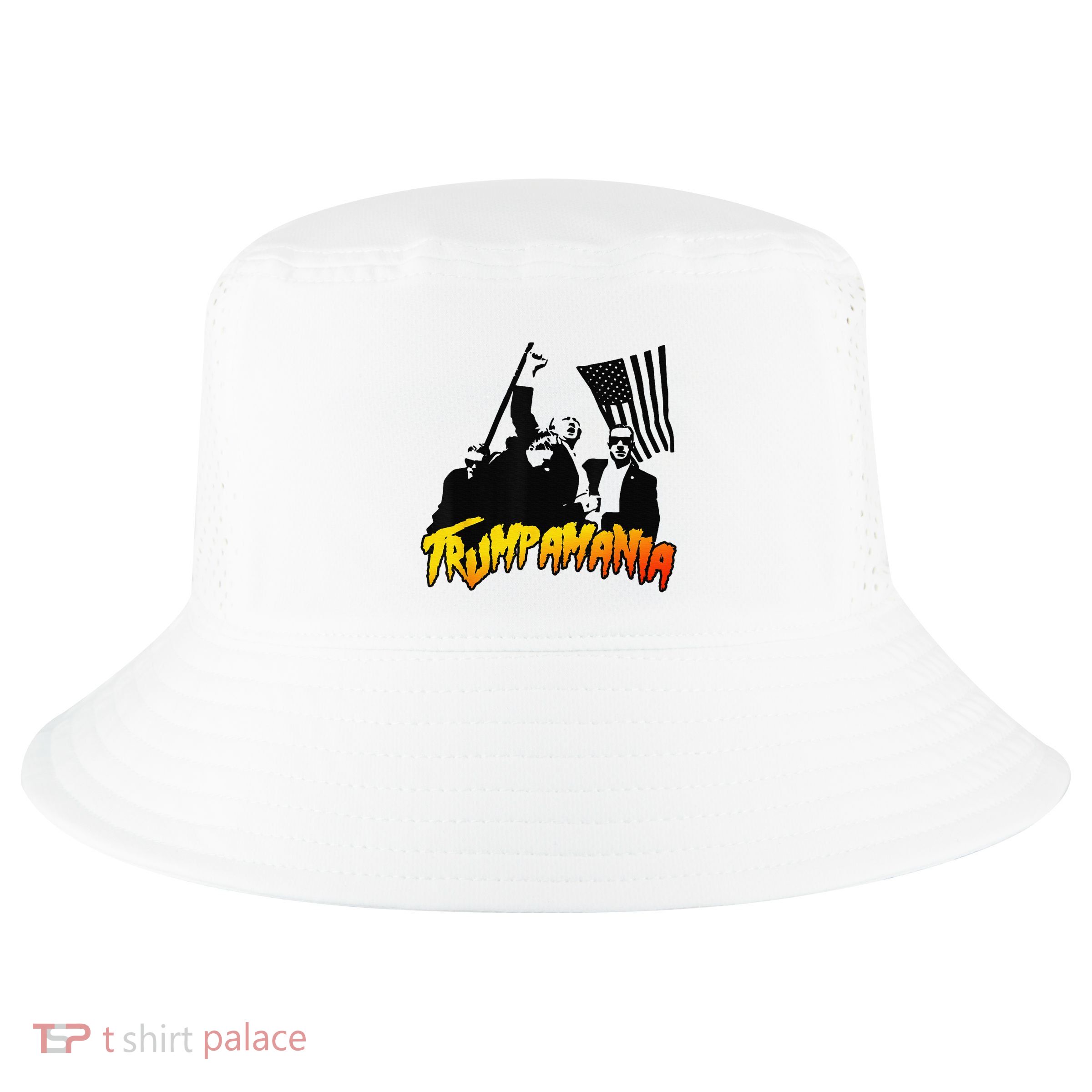 Trump Wrestling Meme Fake News Network Trump Mania Painting Cool Comfort Performance Bucket Hat
