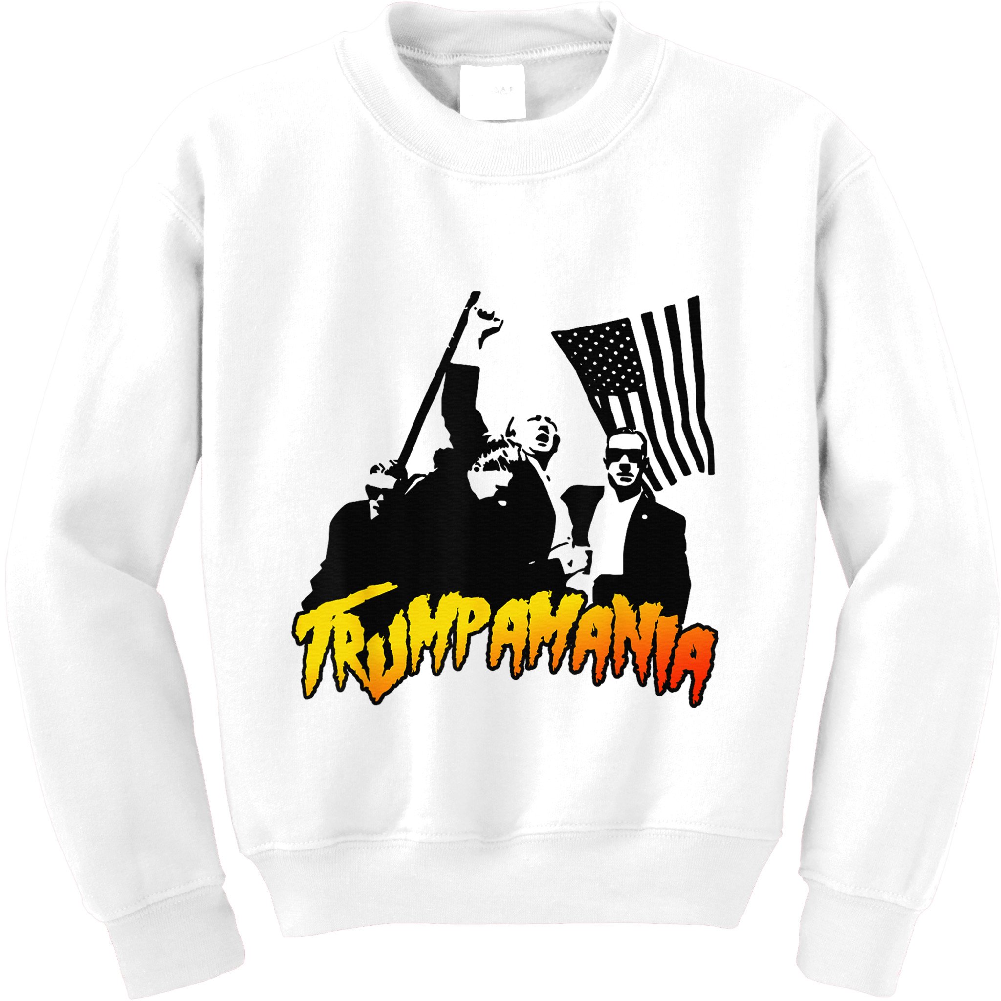 Trump Wrestling Meme Fake News Network Trump Mania Painting Kids Sweatshirt