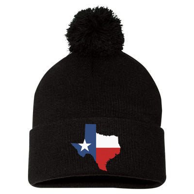 Texas Women Men Texas State Lone Star Flag Map Pom Pom 12in Knit Beanie