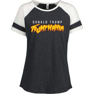 Trump Wrestling Meme Fake News Network Trump Mania Let Trumpamania Run Wild! Enza Ladies Jersey Colorblock Tee