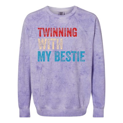 Twinning With My Bestie Boy Spirit Week Twin Day Best Friend Colorblast Crewneck Sweatshirt