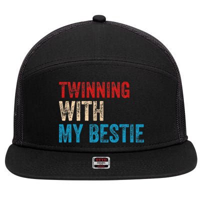 Twinning With My Bestie Boy Spirit Week Twin Day Best Friend 7 Panel Mesh Trucker Snapback Hat