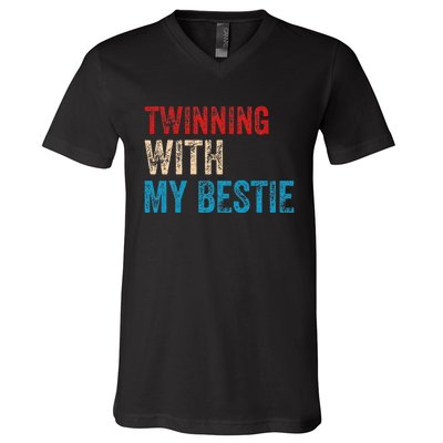 Twinning With My Bestie Boy Spirit Week Twin Day Best Friend V-Neck T-Shirt