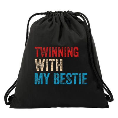 Twinning With My Bestie Boy Spirit Week Twin Day Best Friend Drawstring Bag