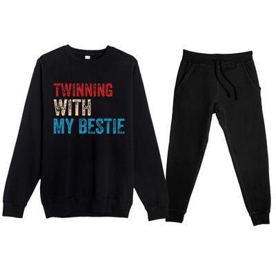 Twinning With My Bestie Boy Spirit Week Twin Day Best Friend Premium Crewneck Sweatsuit Set