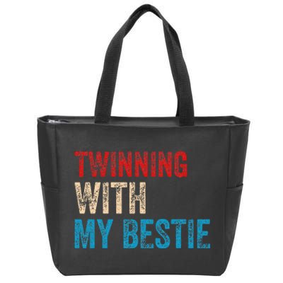 Twinning With My Bestie Boy Spirit Week Twin Day Best Friend Zip Tote Bag