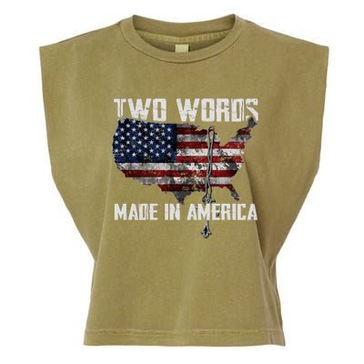 Two Words Made In America Joe Biden Vintage American US Flag Garment-Dyed Women's Muscle Tee