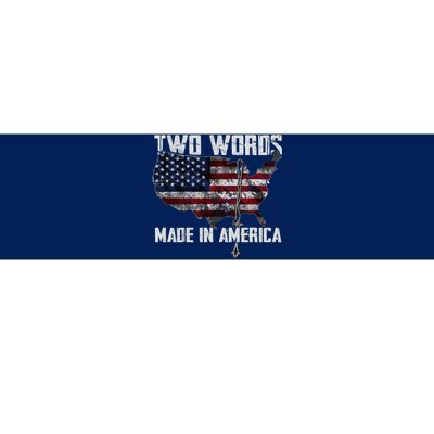 Two Words Made In America Joe Biden Vintage American US Flag Bumper Sticker