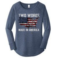 Two Words Made In America Joe Biden Vintage American US Flag Women's Perfect Tri Tunic Long Sleeve Shirt