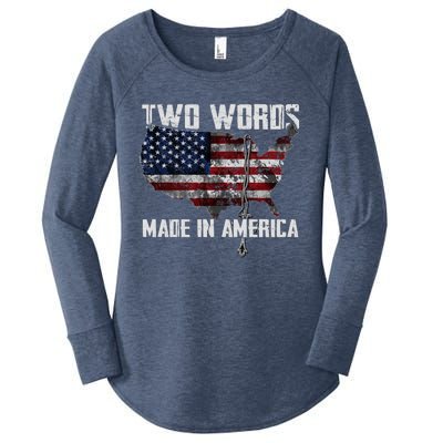 Two Words Made In America Joe Biden Vintage American US Flag Women's Perfect Tri Tunic Long Sleeve Shirt