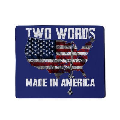 Two Words Made In America Joe Biden Vintage American US Flag Mousepad