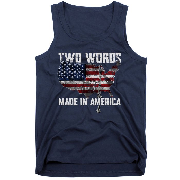 Two Words Made In America Joe Biden Vintage American US Flag Tank Top