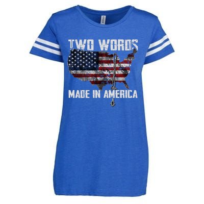 Two Words Made In America Joe Biden Vintage American US Flag Enza Ladies Jersey Football T-Shirt