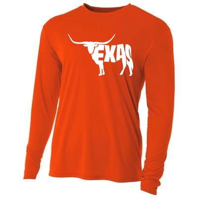 Texas Word Mashup Longhorn Cooling Performance Long Sleeve Crew