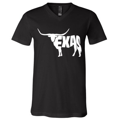Texas Word Mashup Longhorn V-Neck T-Shirt