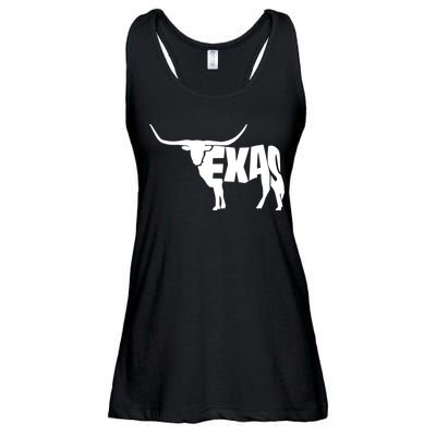 Texas Word Mashup Longhorn Ladies Essential Flowy Tank