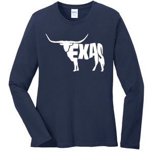 Texas Word Mashup Longhorn Ladies Long Sleeve Shirt