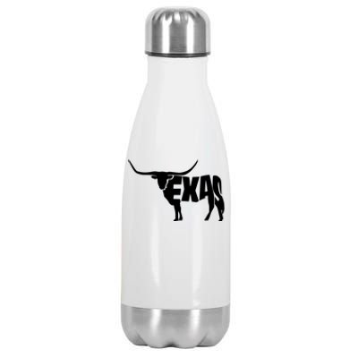 Texas Word Mashup Longhorn Stainless Steel Insulated Water Bottle