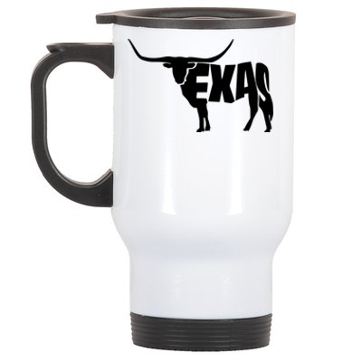 Texas Word Mashup Longhorn Stainless Steel Travel Mug