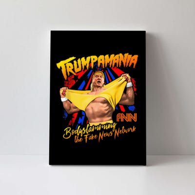 Trump Wrestling Meme Fake News Network Trump Mania Painting Canvas