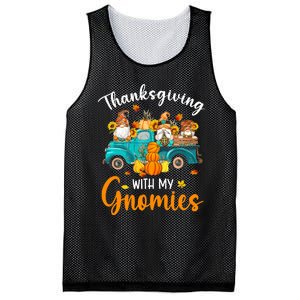 Thanksgiving With My Gnomies Funny Season Gnomes Lover Mesh Reversible Basketball Jersey Tank