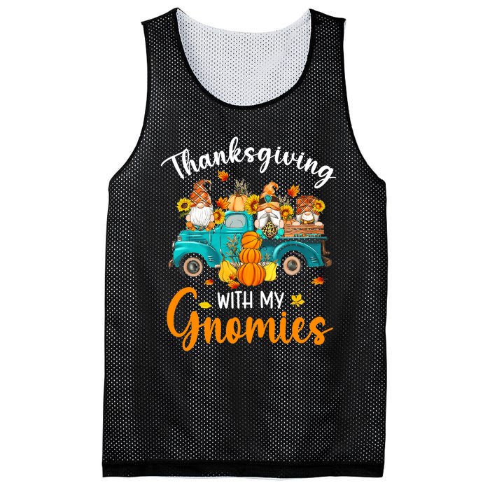 Thanksgiving With My Gnomies Funny Season Gnomes Lover Mesh Reversible Basketball Jersey Tank