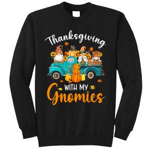 Thanksgiving With My Gnomies Funny Season Gnomes Lover Tall Sweatshirt