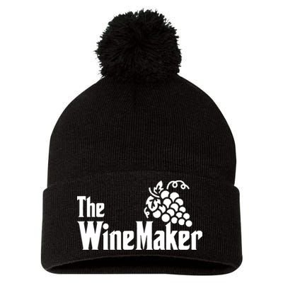 The Wine Maker Vinyard Winery Wine Making Grapes Winemaker Pom Pom 12in Knit Beanie