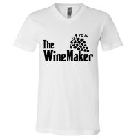 The Wine Maker Vinyard Winery Wine Making Grapes Winemaker V-Neck T-Shirt