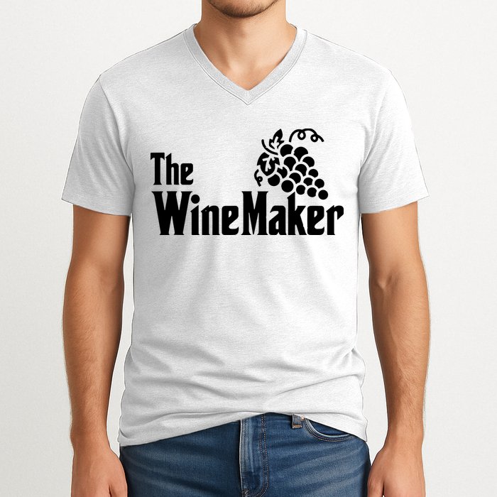 The Wine Maker Vinyard Winery Wine Making Grapes Winemaker V-Neck T-Shirt
