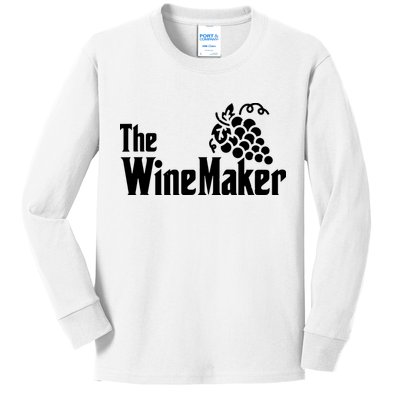 The Wine Maker Vinyard Winery Wine Making Grapes Winemaker Kids Long Sleeve Shirt
