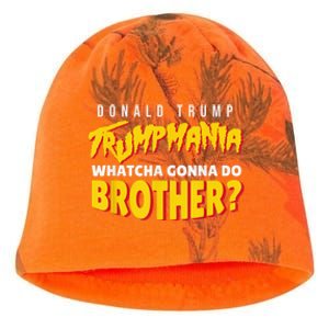 Trump Wrestling Meme Fake News Trumpamania Whatcha Gonna Do Brother Kati - Camo Knit Beanie