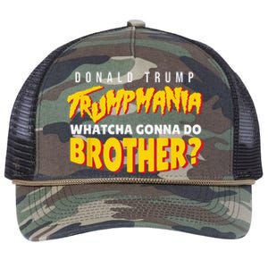 Trump Wrestling Meme Fake News Trumpamania Whatcha Gonna Do Brother Retro Rope Trucker Hat Cap