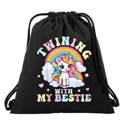 Twinning With My Bestie Friends Spirit Week Drawstring Bag